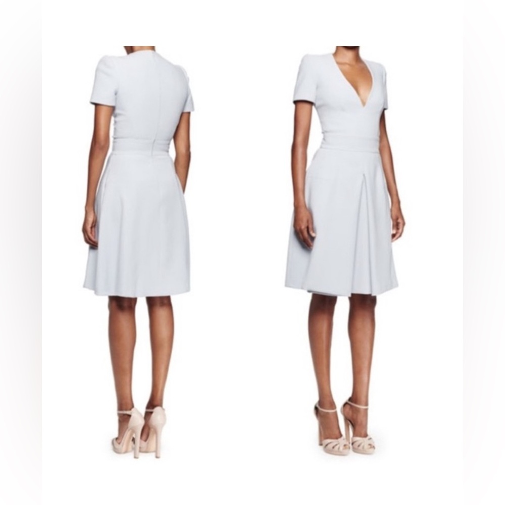 🩵 NWT $2785 RRP Alexander McQueen Scuba Wool Cloud  Blue Midi Dress